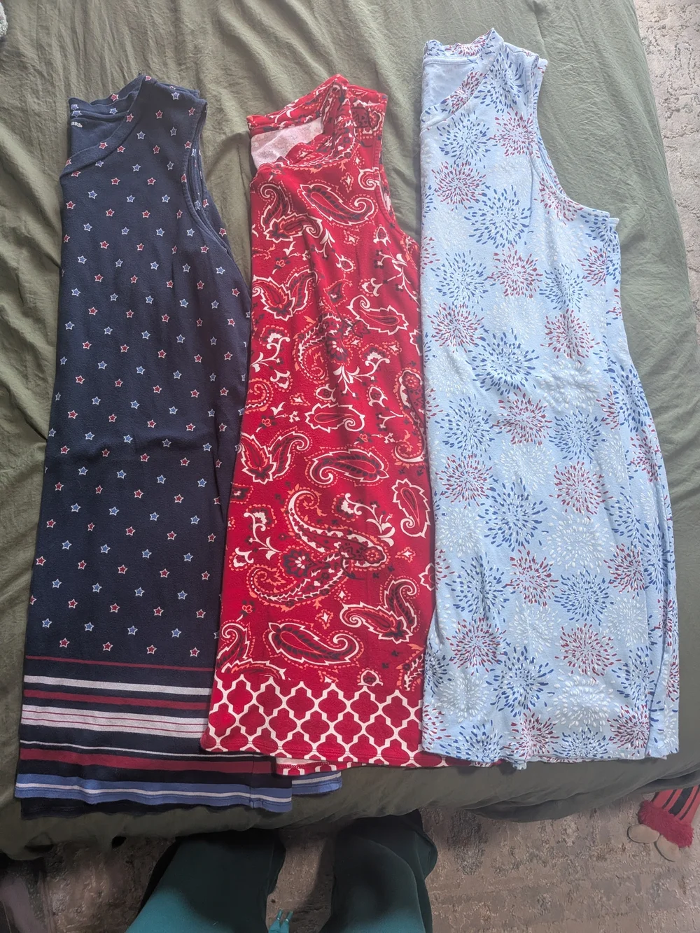 Kim Rogers Cotton Dress Bundle Of 3 Women's Size XL 4th Of July, Summer, Holiday - Picture 1 of 10